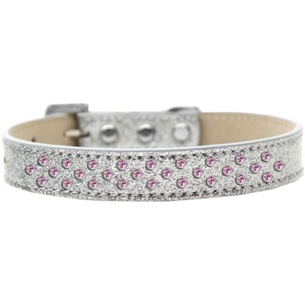 Unconditional Love Sprinkles Ice Cream Light Pink Crystals Dog Collar, Silver - Size 18 UN2435412